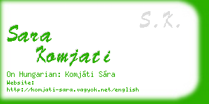 sara komjati business card