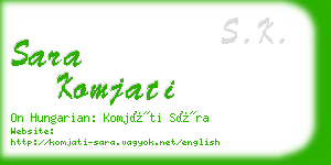 sara komjati business card